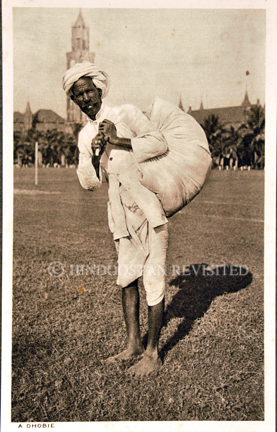/data/Original Prints/Portraiture, Portraits, Occupations, Trades and Professions, People/A DHOBIE - (IN OLD BOMBAY SEEN IN FRONT OF THE RAJABAI CLOCK TOWER.jpg